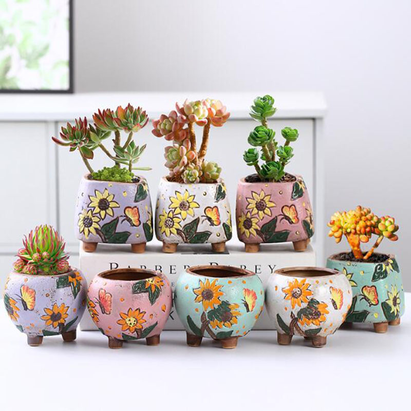 Home Decor Korea - Korean Style Sunflower Pattern Succulent Plant