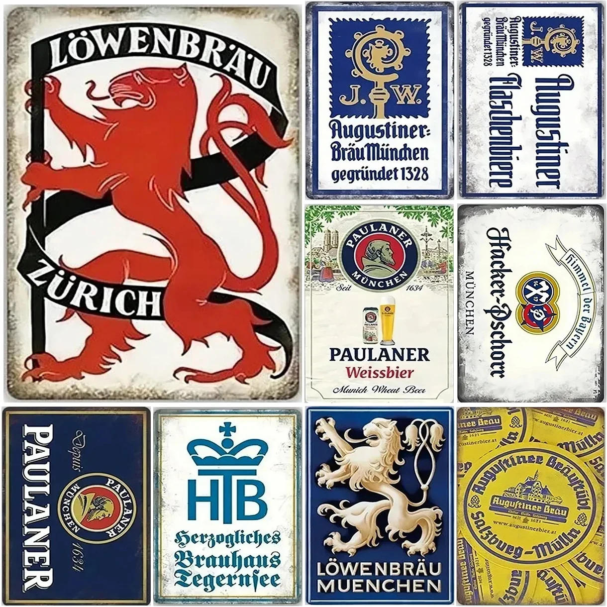 Home Decor Zurich - Metal Tin Signs Zurich Paulaner Wall