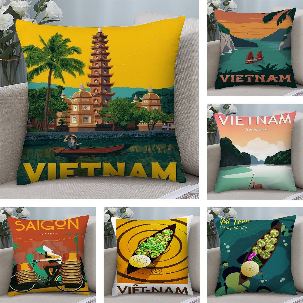 Home Decor Vietnam - Vietnam Style Pillow Case Short plush