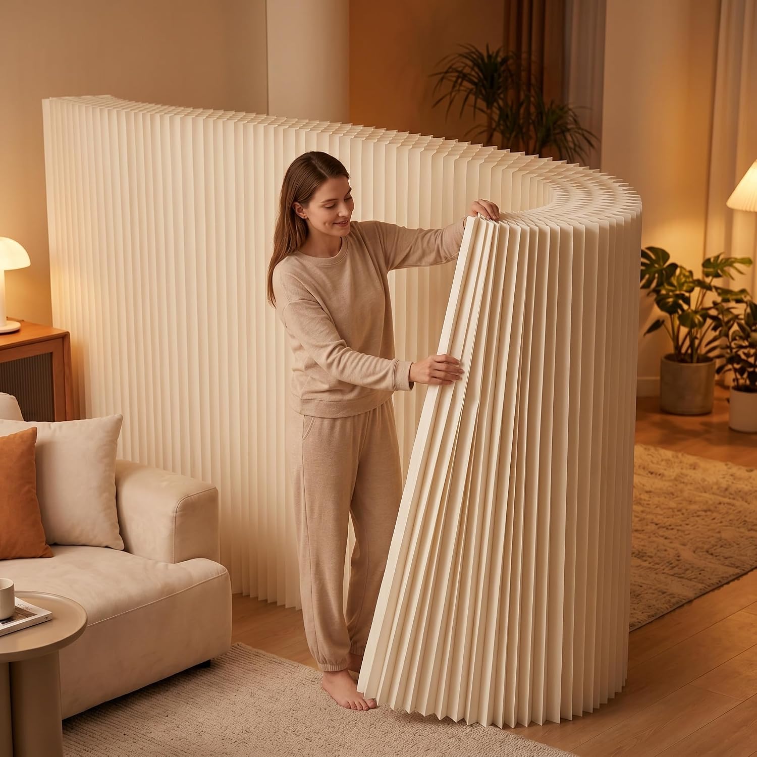 Room Divider Screen - Folding Paper Room Divider Panel, Portable