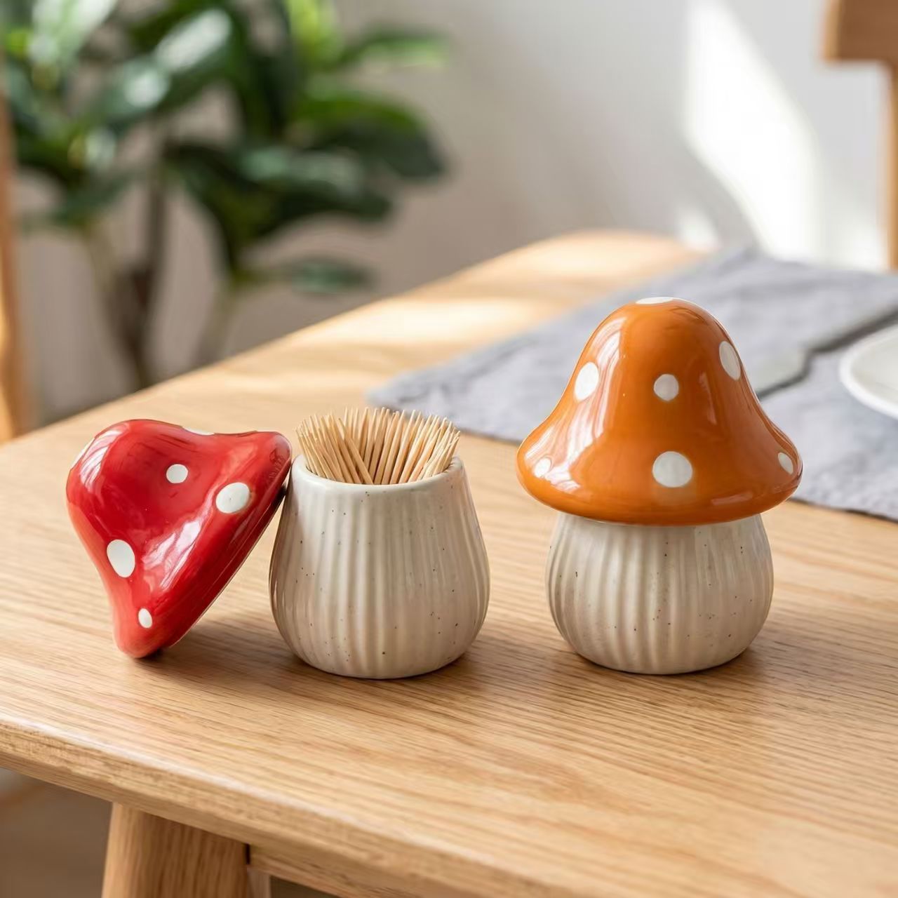 Cartoon Mushroom Ceramic Stora - Home Decor Organizer recension och pris