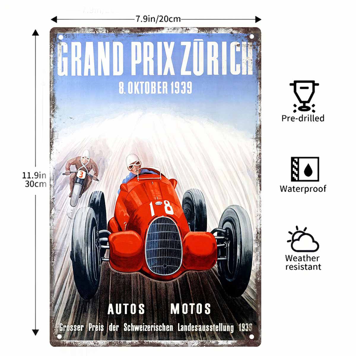 2D FLAT 1pc Grand Prix Zurich  - Home Decor Zurich recension och pris