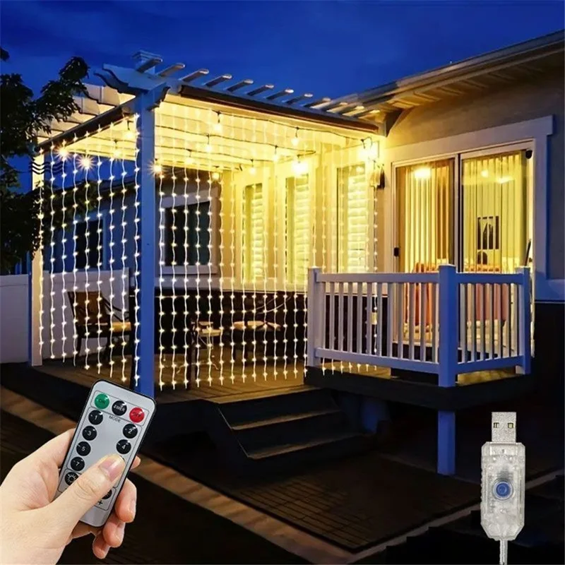 6x3M LED USB Curtain String Fa - String Curtain Light recension och pris