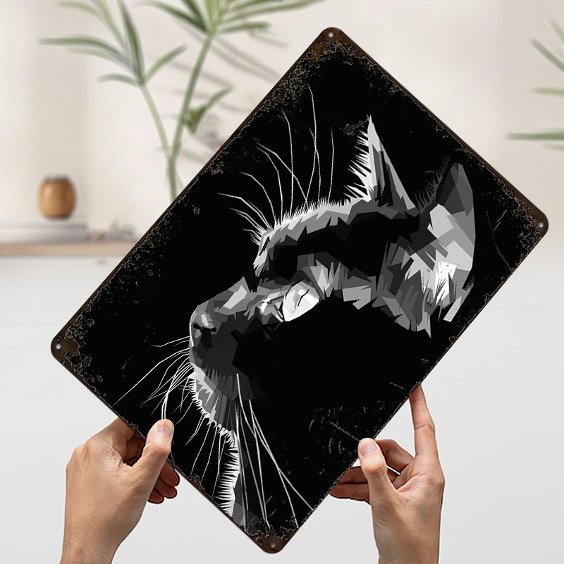 Black Cat Vector Art Printed P - Home Decor Vector recension och pris