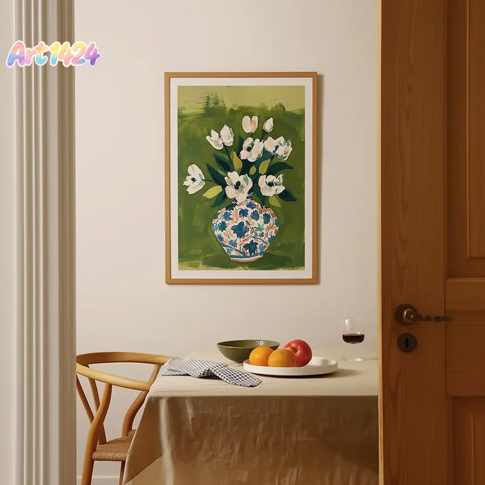Colorful Flowers in Vase Canva - Home Decor Vase With Flowers recension och pris
