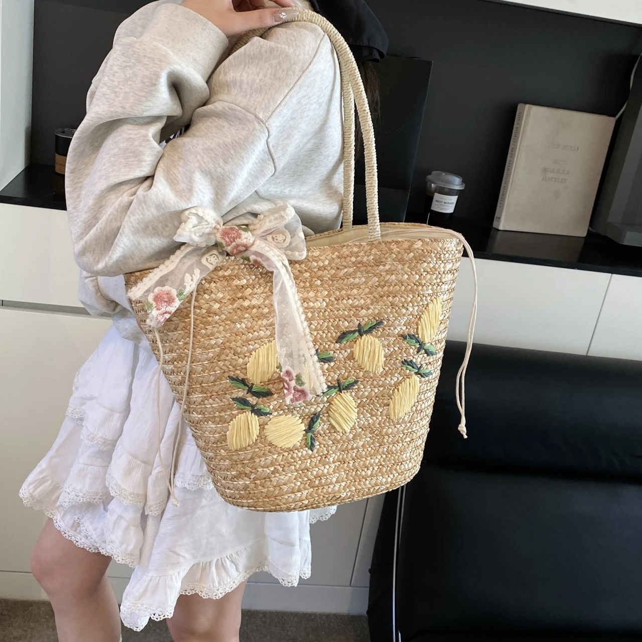 Large Capacity Beach Shoulder  - Home Decor Rattan recension och pris