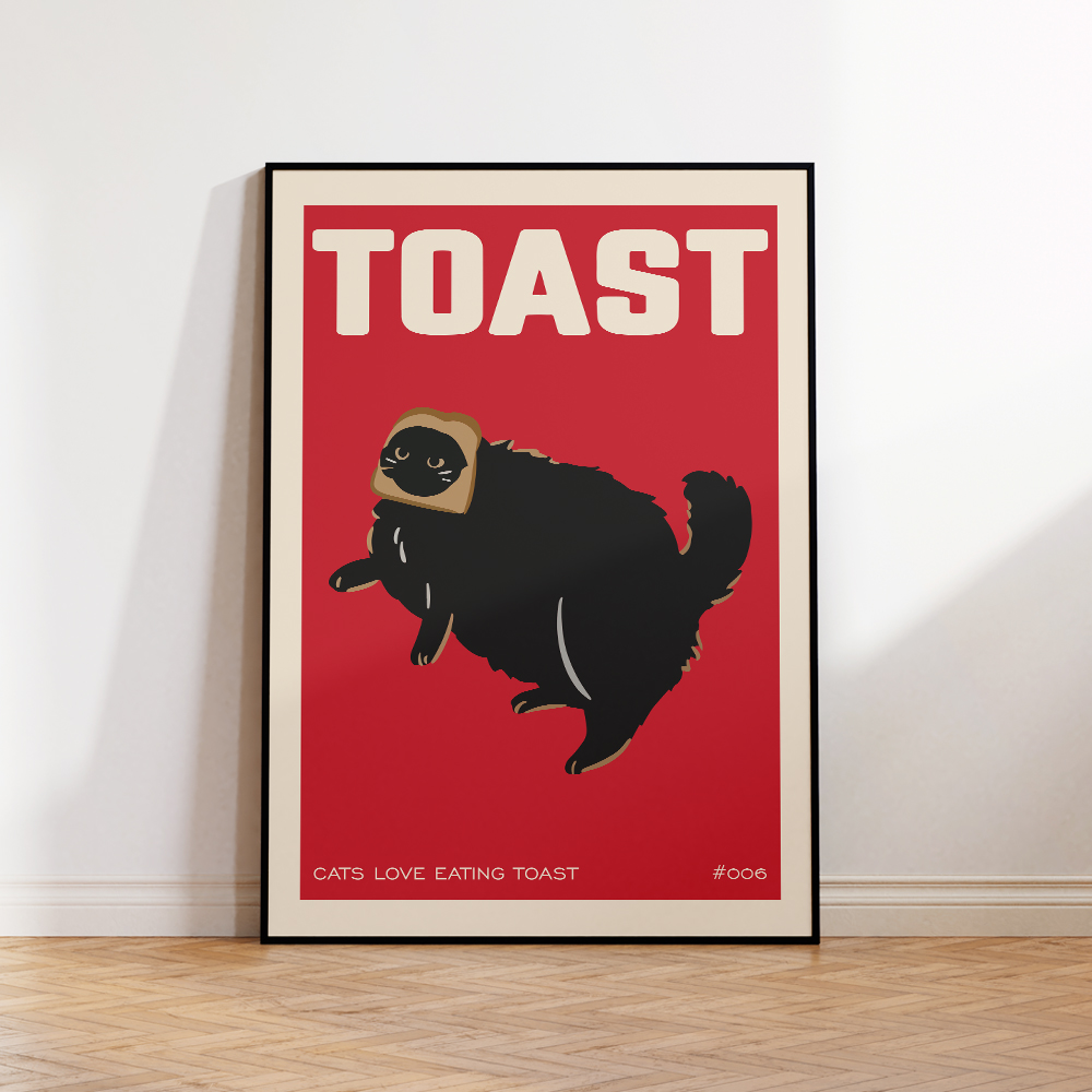 Black Cat Breakfast Toast Love - Home Decor Vietnam recension och pris