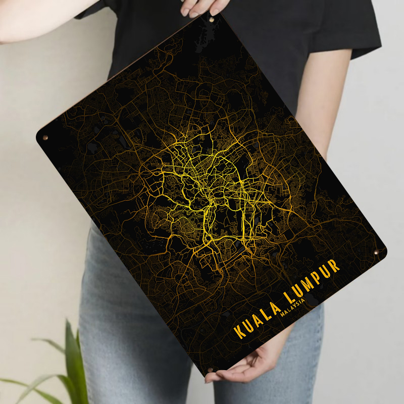Kuala Lumpur City Map Metal Wa - Home Decor Kuala Lumpur recension och pris