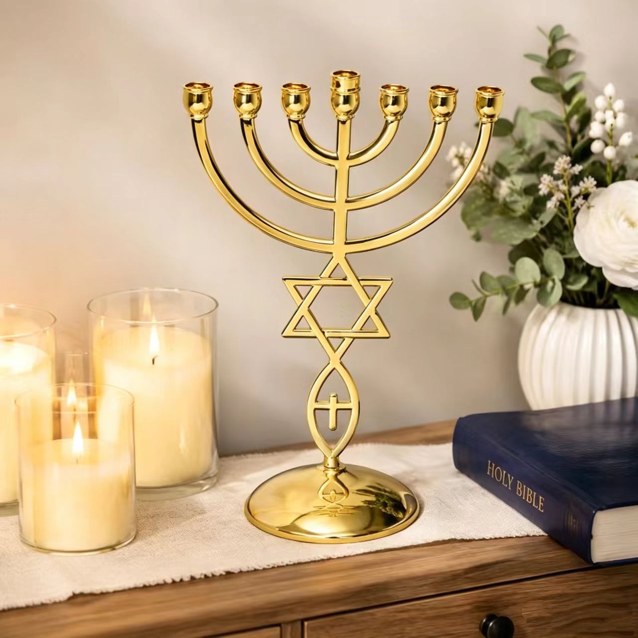 Hanukkah Seven-Headed Candle H - Home Decor Gift recension och pris