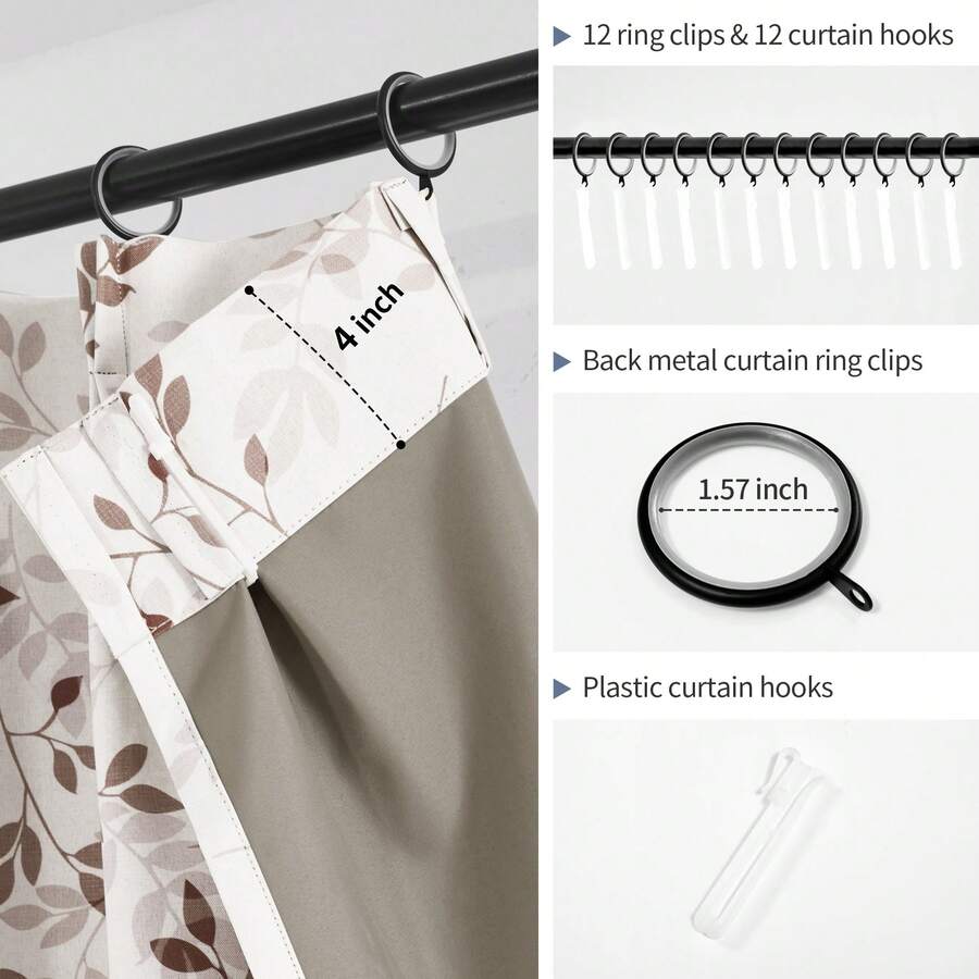 2 Pcs Floral Print Polyester B - Blackout Curtains recension och pris