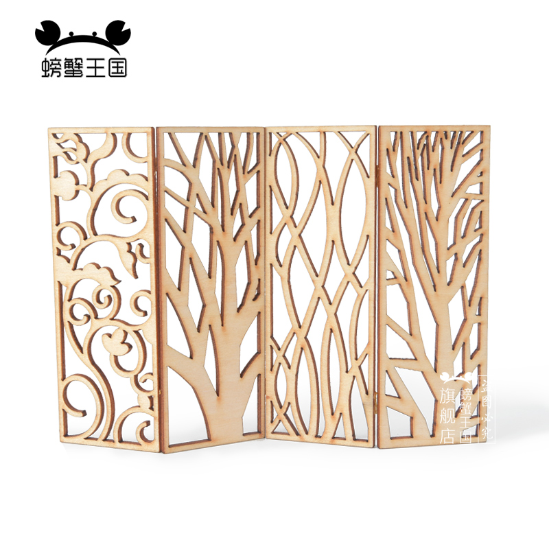 4pcs Wooden Miniature Partitio - Room Divider Screen recension och pris