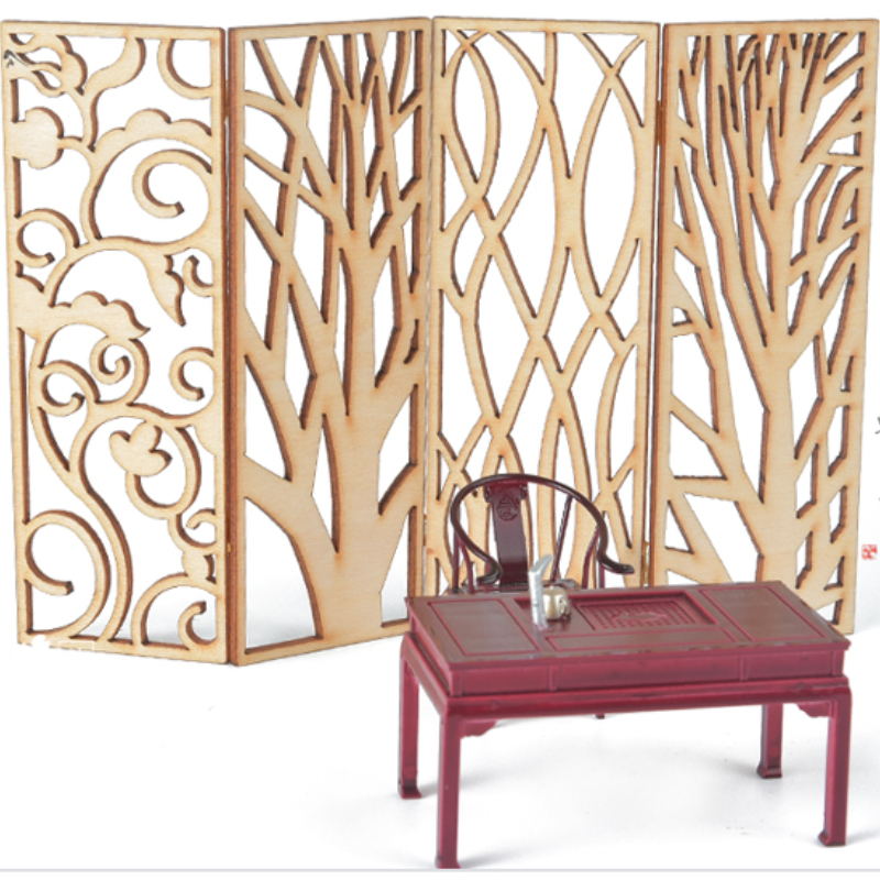 4pcs Wooden Miniature Partitio - Room Divider Screen recension och pris