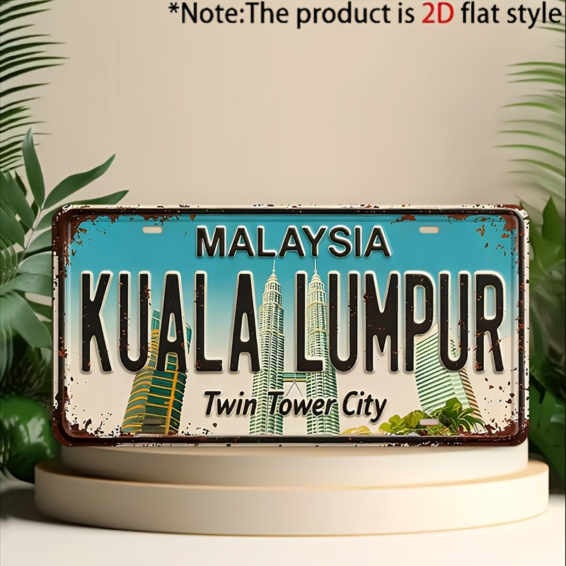 2D Flat, 1pc Vintage Kuala Lum - Home Decor Kuala Lumpur recension och pris