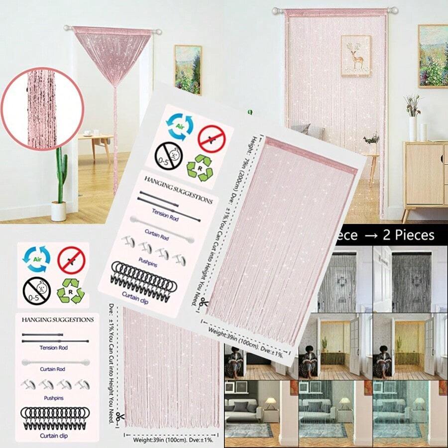 Glitter Beaded String Curtain  - String Curtain Light recension och pris