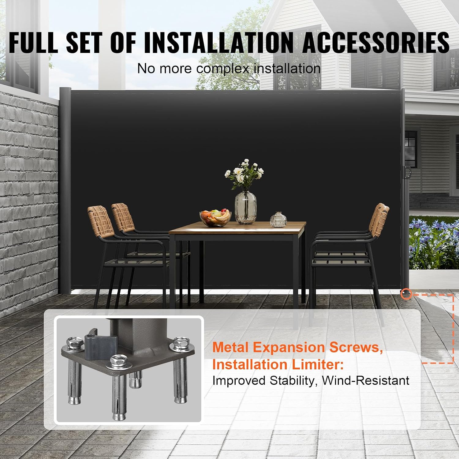 Retractable Side Awning, UV 50 - Room Divider Screen recension och pris