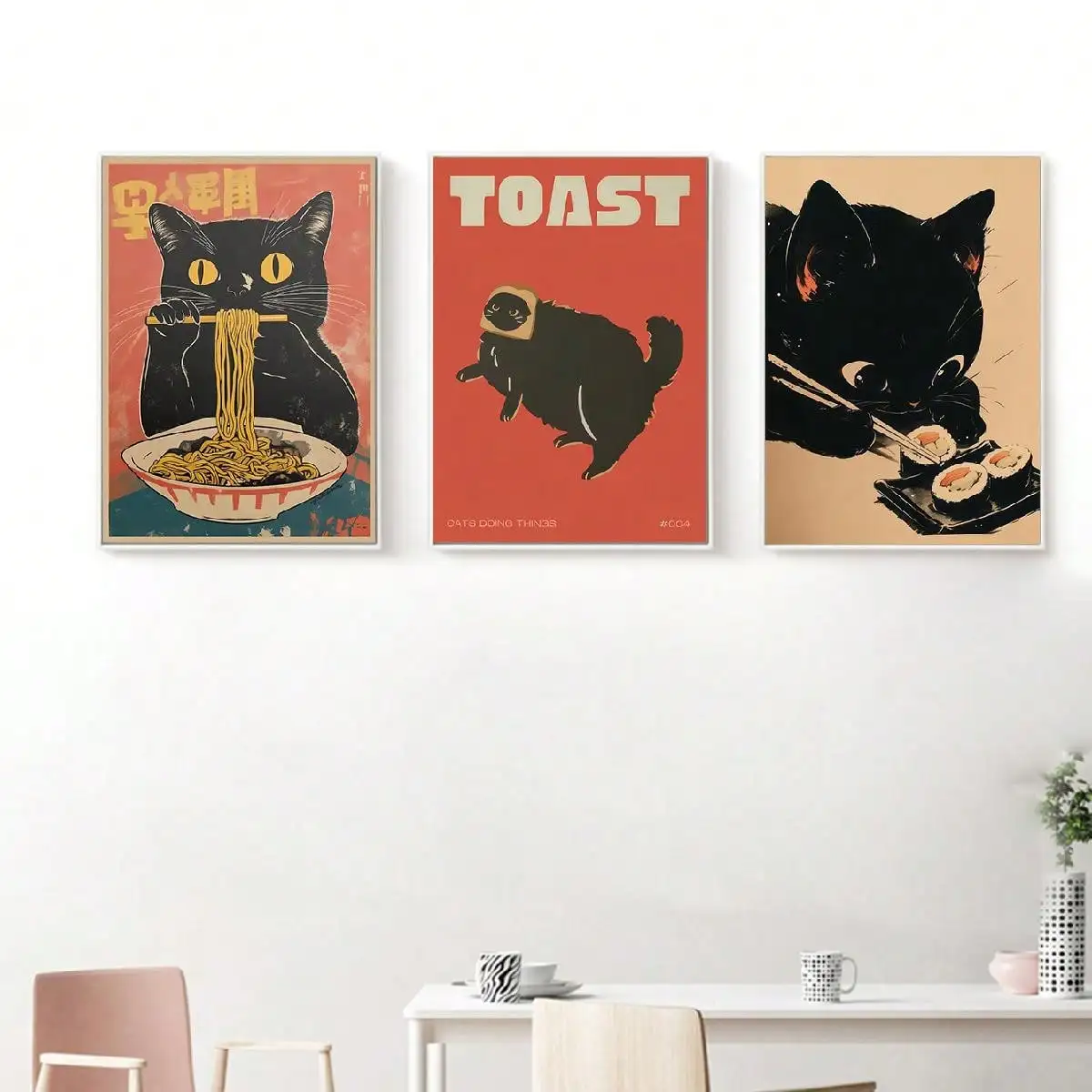 Cat Eating Japanese Ramen Sush - Home Decor Vietnam recension och pris