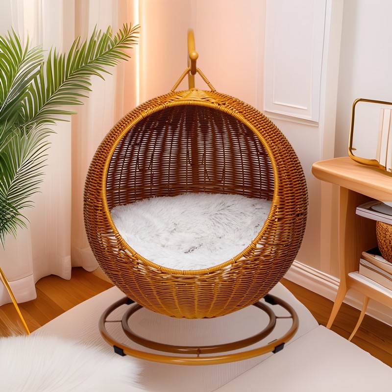 Rattan Hanging Cat Bed Soft Cu - Home Decor Rattan recension och pris