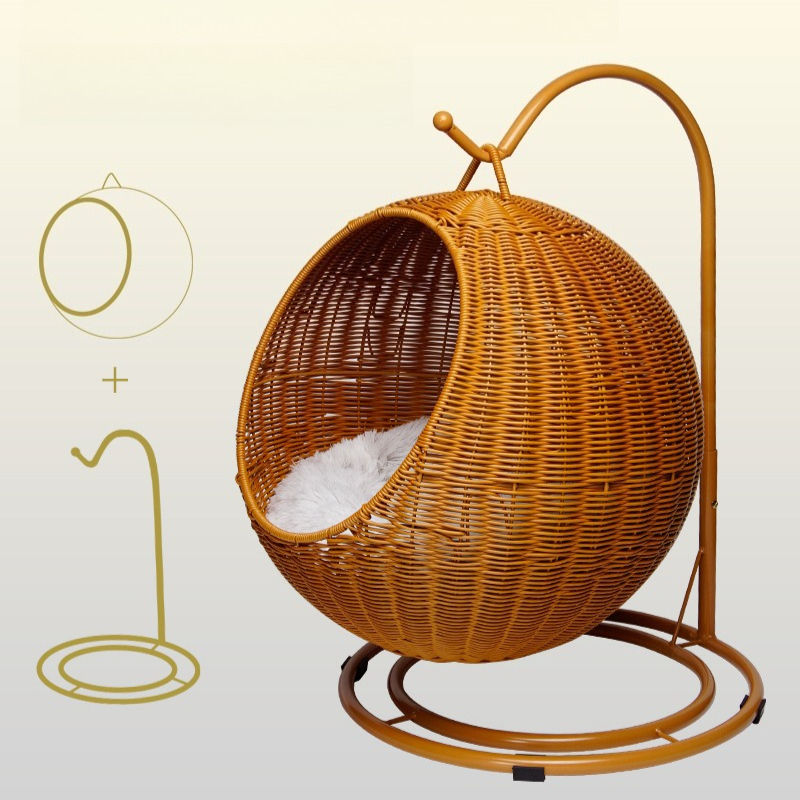Rattan Hanging Cat Bed Soft Cu - Home Decor Rattan recension och pris