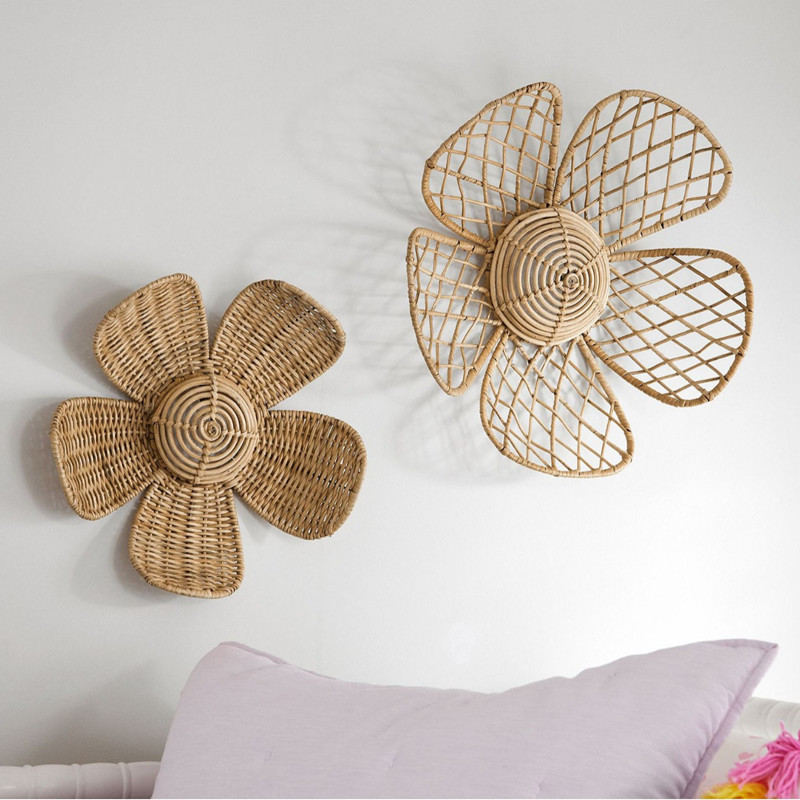 Nordic Woven Rattan Flower Wal - Home Decor Rattan recension och pris