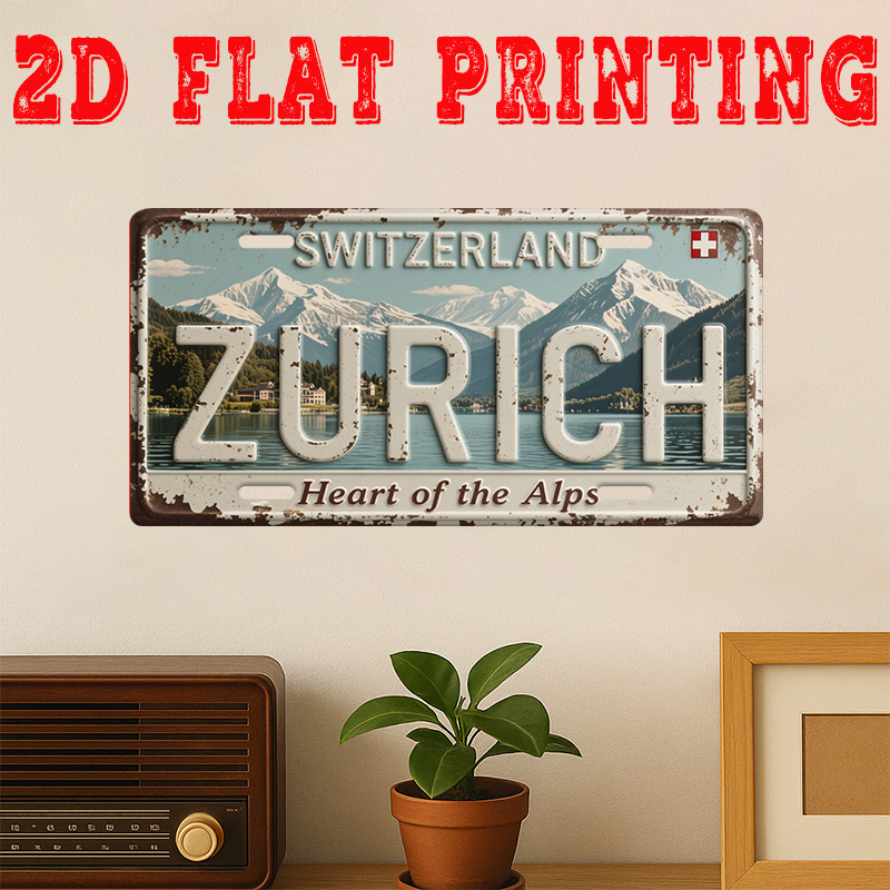 2D Flat,1pc Vintage Metal  Sig - Home Decor Zurich recension och pris