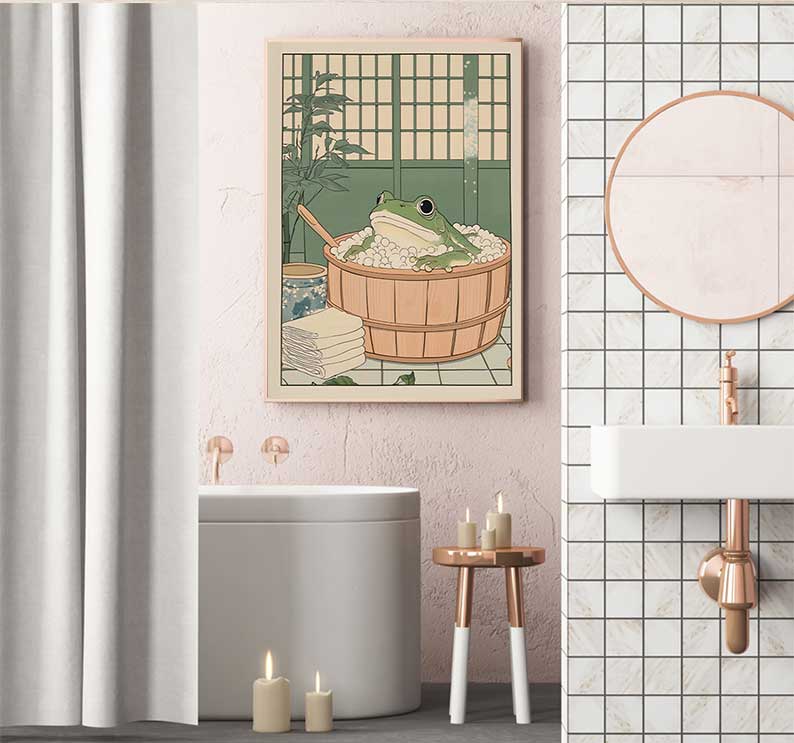 Japanese Frog in A Bathtub Pri - Home Decor Vietnam recension och pris