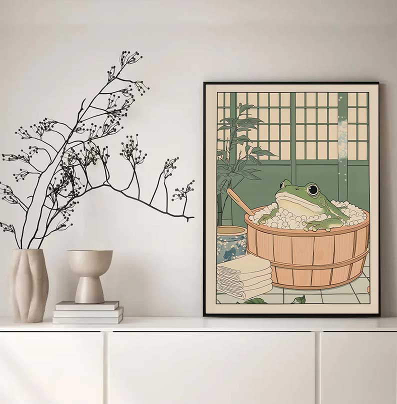 Japanese Frog in A Bathtub Pri - Home Decor Vietnam recension och pris