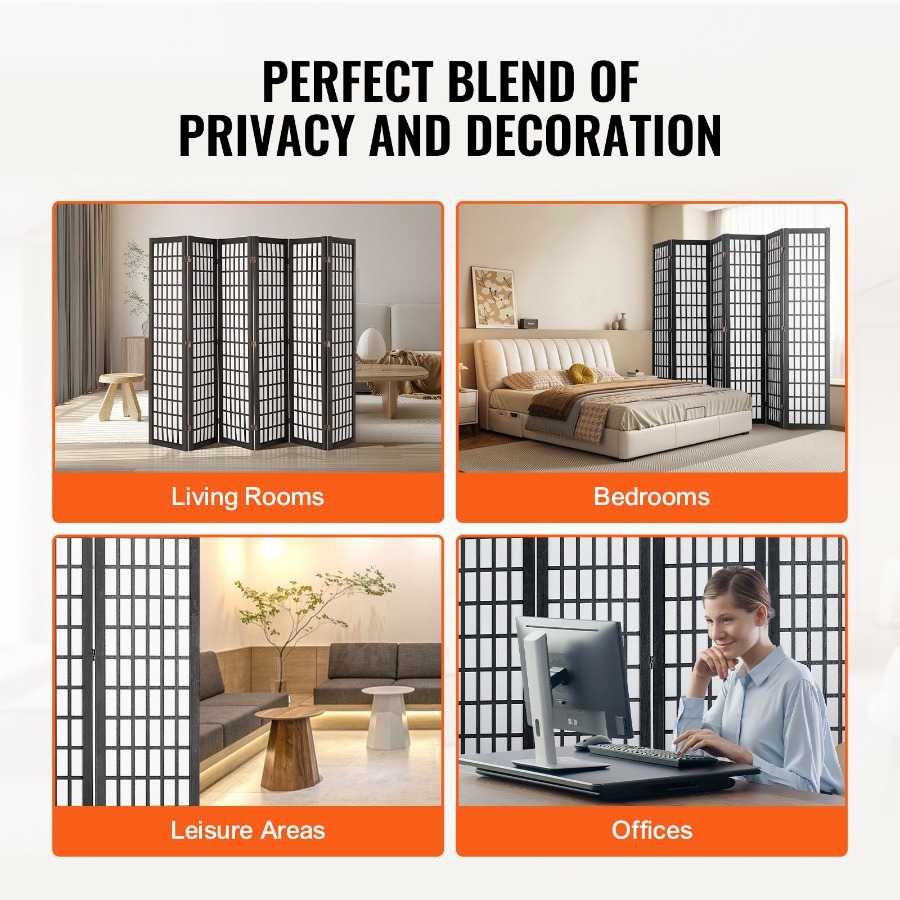 6 Panel Japanese Room Divider  - Room Divider Screen recension och pris
