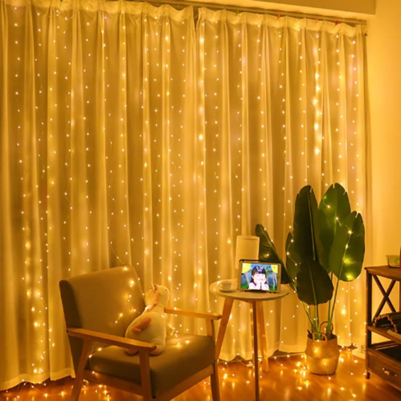 4/6M/8 Mode Curtain Garland on - String Curtain Light recension och pris