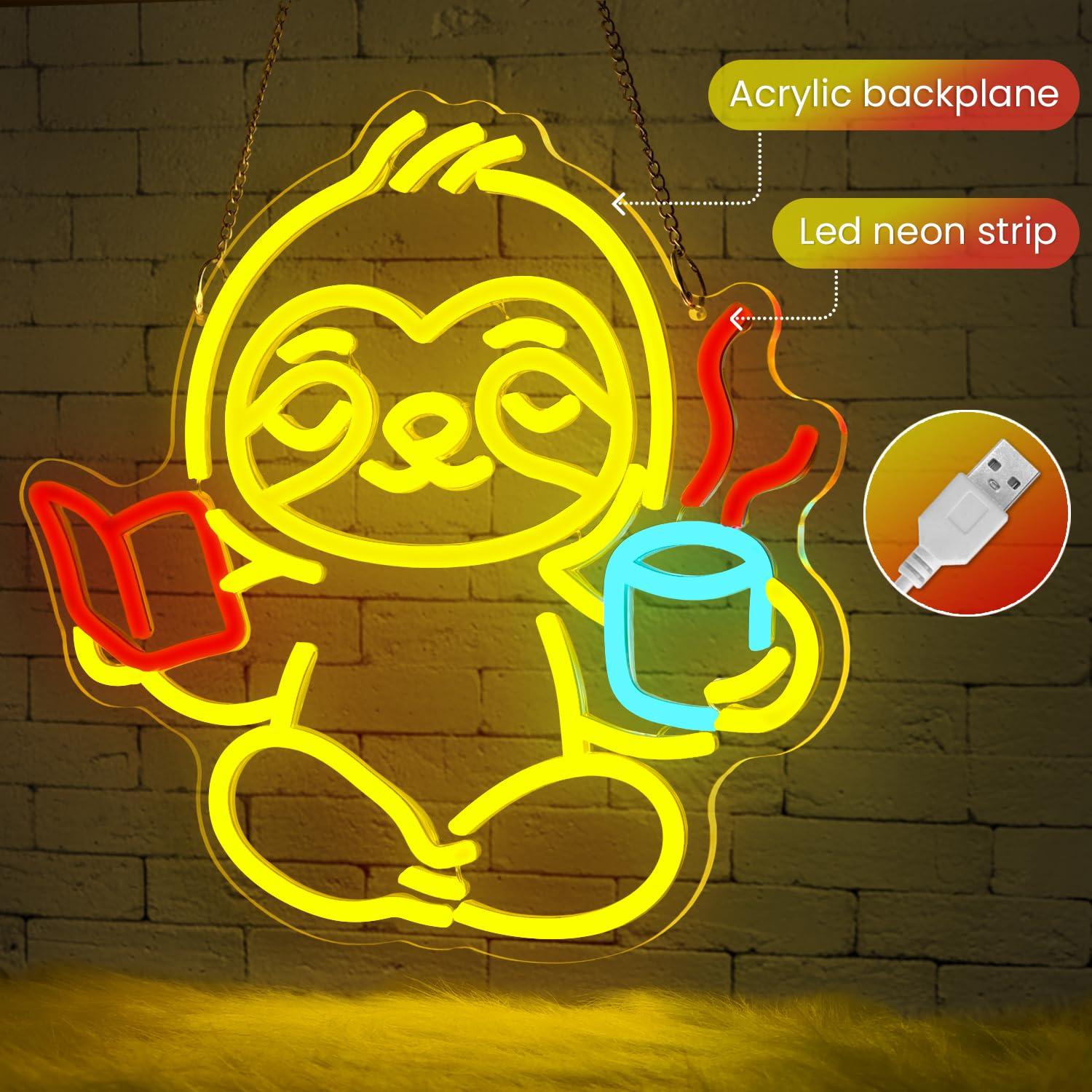Sloth Neon Sign USB Dimmable L - Home Decor Gift recension och pris