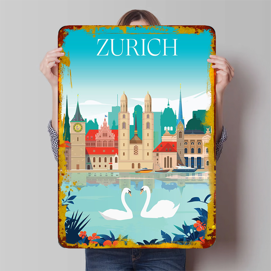 Zurich City Skyline with Lake  - Home Decor Zurich recension och pris