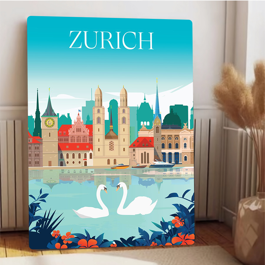 Zurich City Skyline with Lake  - Home Decor Zurich recension och pris