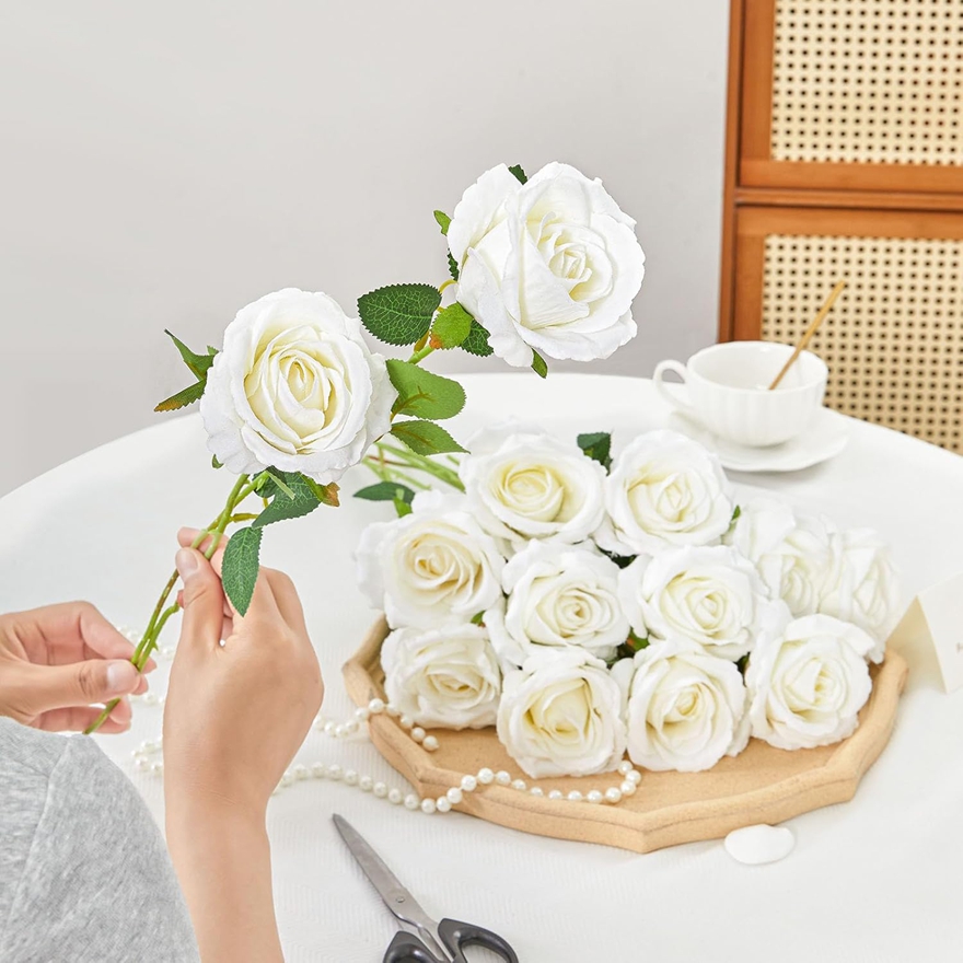 Artificial Silk Rose Bouquets  - Home Decor Vase With Flowers recension och pris