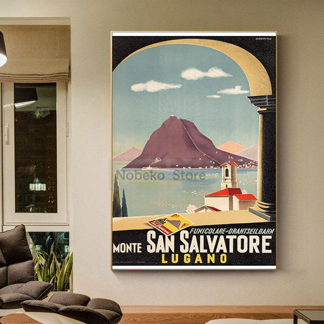 Switzerland Vintage Travel Pos - Home Decor Zurich recension och pris
