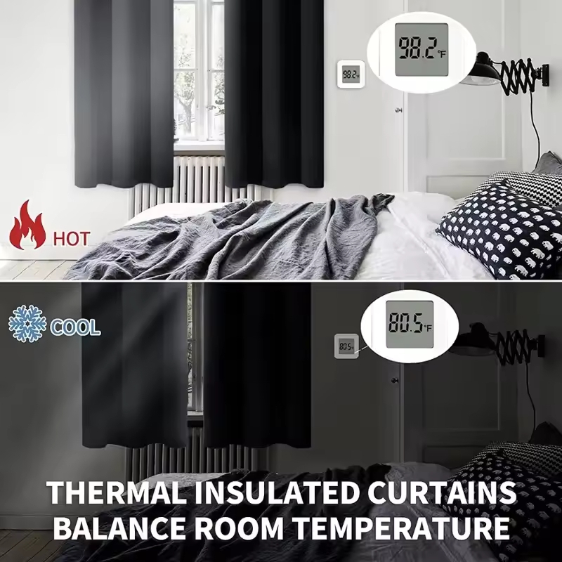 1pc Modern Solid Color Full Sh - Blackout Curtains recension och pris