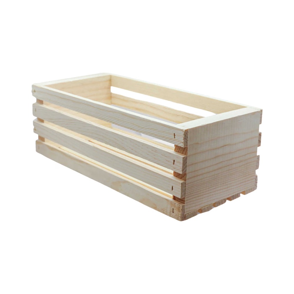 Unfinished Wood Crate Storage  - Home Decor Organizer recension och pris