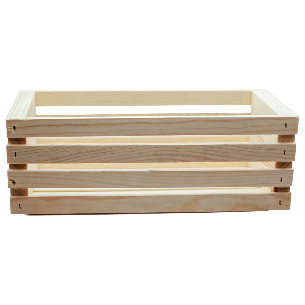 Unfinished Wood Crate Storage  - Home Decor Organizer recension och pris
