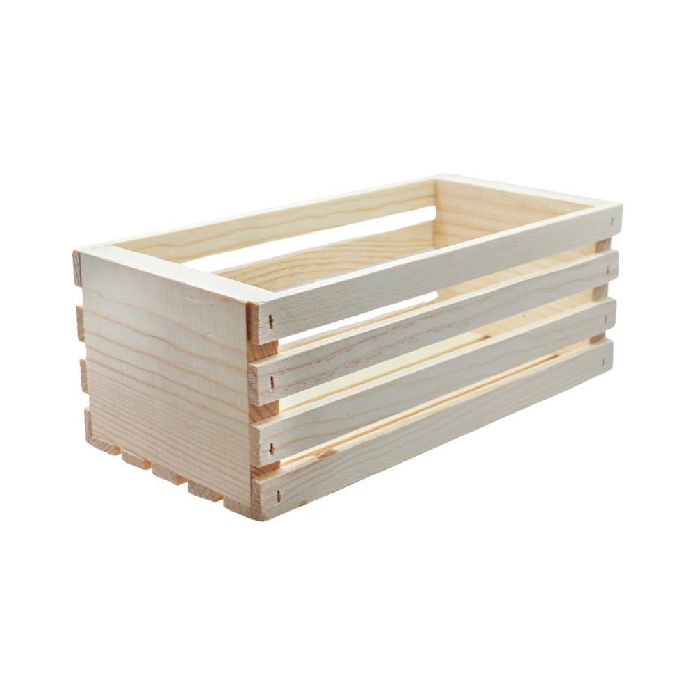 Unfinished Wood Crate Storage  - Home Decor Organizer recension och pris