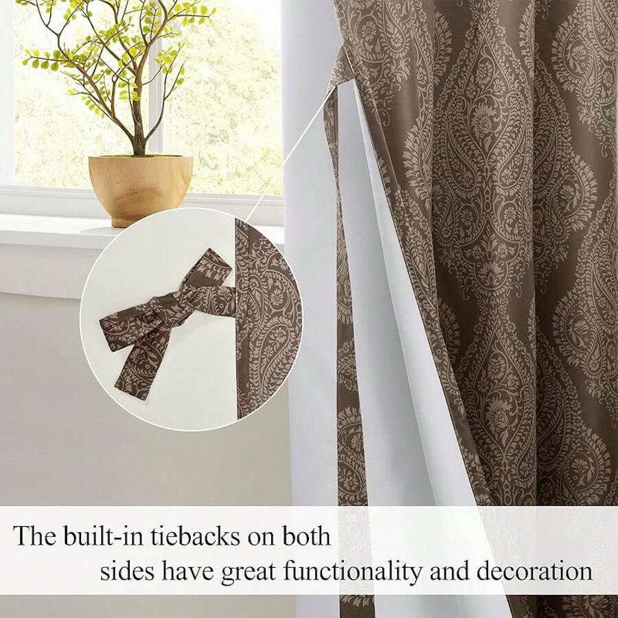 Ombre Blue Damask Pattern Blac - Blackout Curtains recension och pris