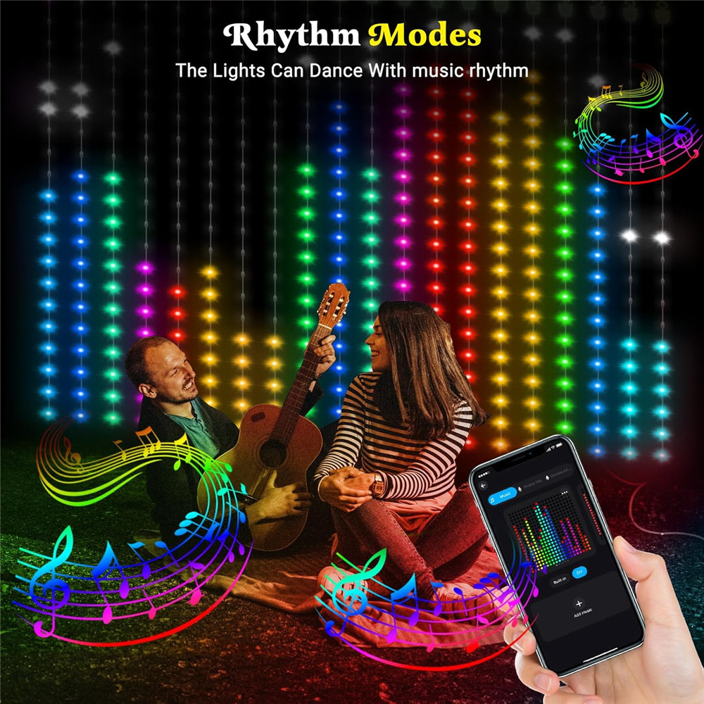 1/2PCS 400LED Curtain Lights L - String Curtain Light recension och pris