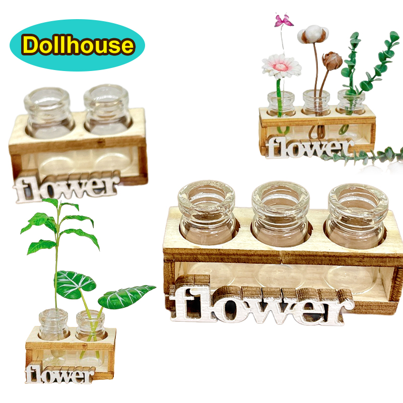 1Set 1:12 Dollhouse Miniature  - Home Decor Vase With Flowers recension och pris