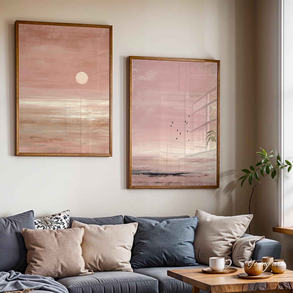 2pcs/set Japanese Pink Sunset  - Home Decor Vietnam recension och pris