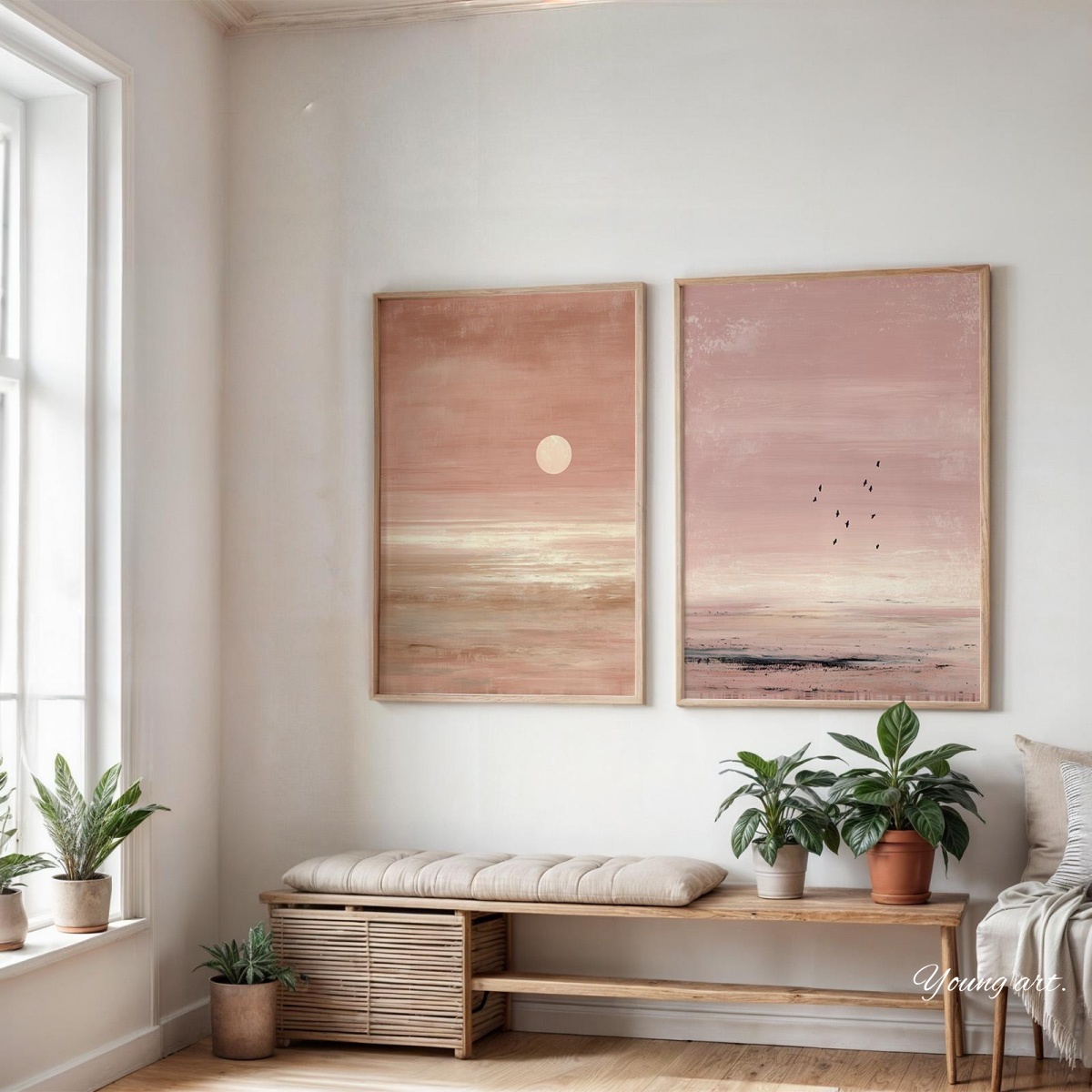 2pcs/set Japanese Pink Sunset  - Home Decor Vietnam recension och pris