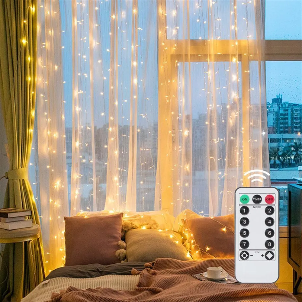 3/6M USB LED Curtain 8Modes Re - String Curtain Light recension och pris