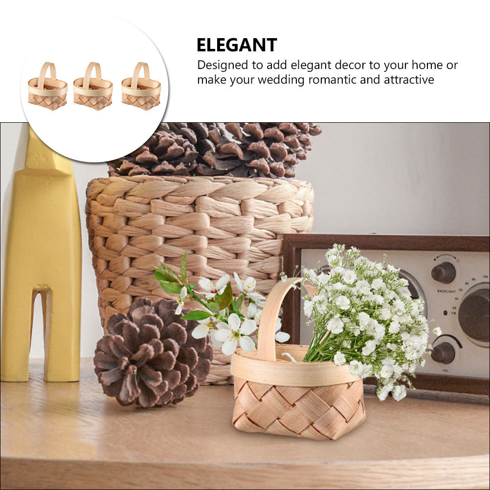 3Pcs Mini Woven Basket Handmad - Home Decor Rattan recension och pris