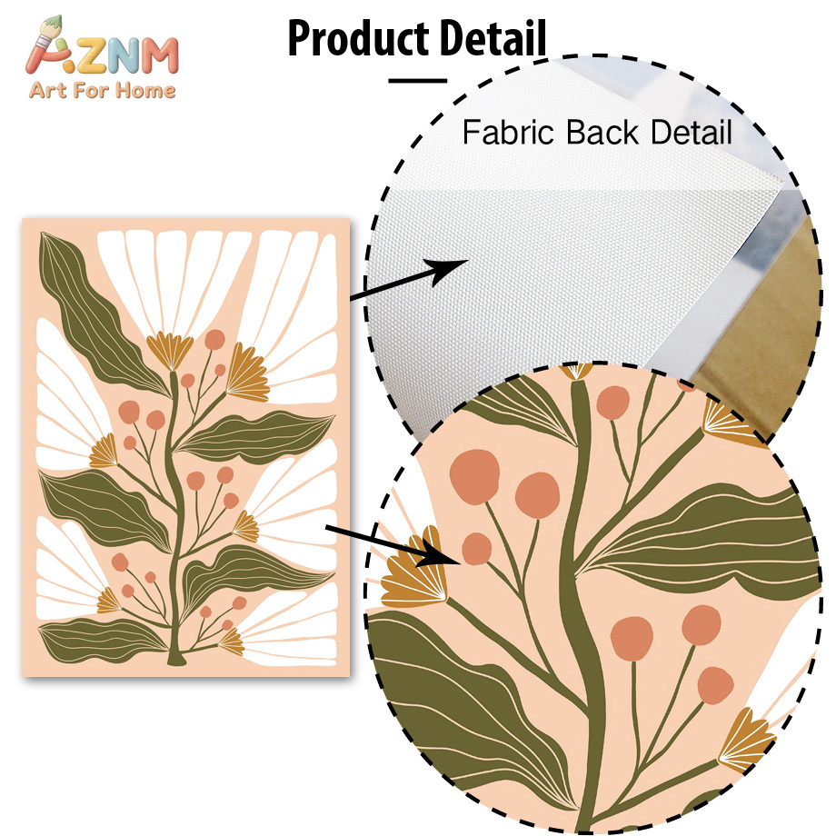 AZNM Boho Floral Canvas Wall A - Home Decor Vase With Flowers recension och pris