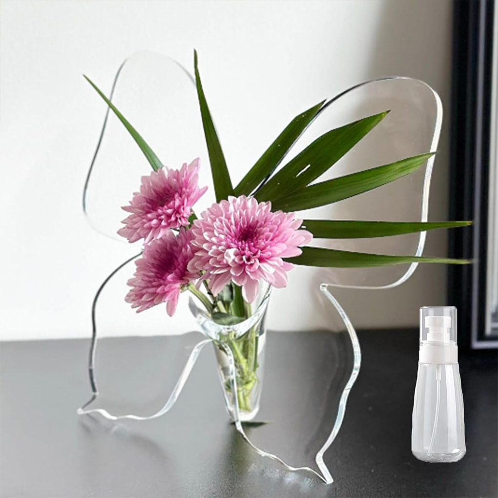 Transparent Butterfly Acrylic  - Home Decor Vase With Flowers recension och pris