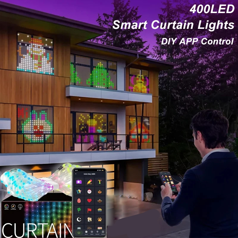Smart RGB LED Curtain Lights R - String Curtain Light recension och pris