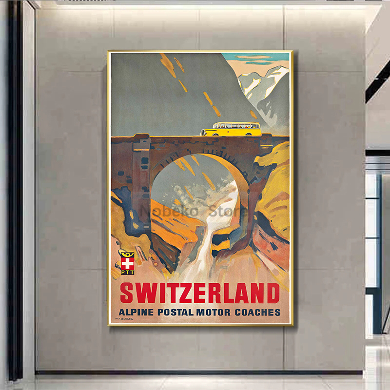 Switzerland Vintage Travel Pos - Home Decor Zurich recension och pris