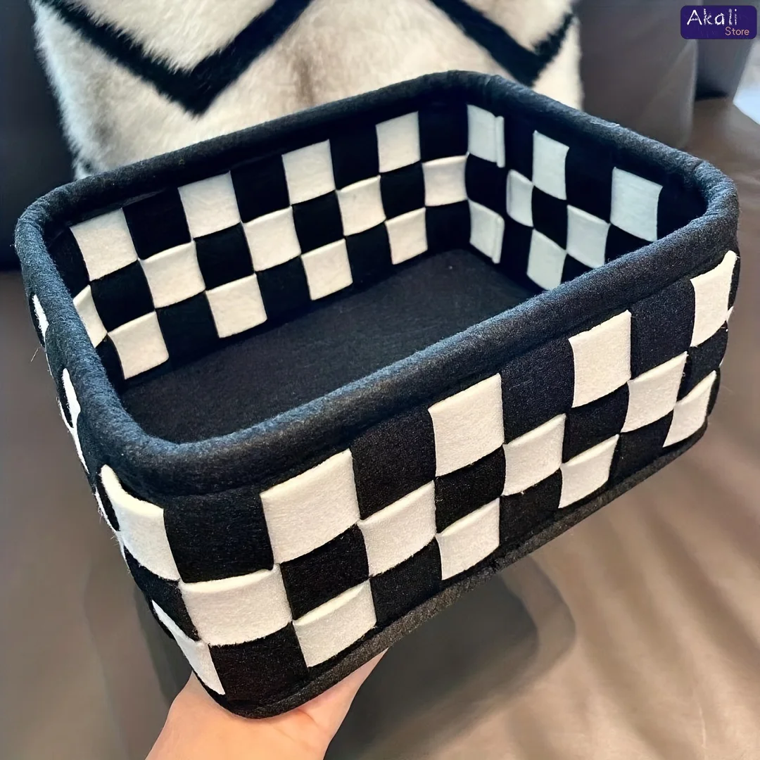 2026Black and White Checkered  - Home Decor Organizer recension och pris