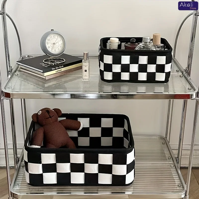 2026Black and White Checkered  - Home Decor Organizer recension och pris